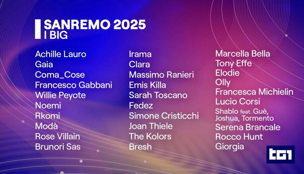 Sanremo 2025 cast cantanti in gara